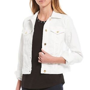 Michael Kors White Denim Stretch Jean Jacket